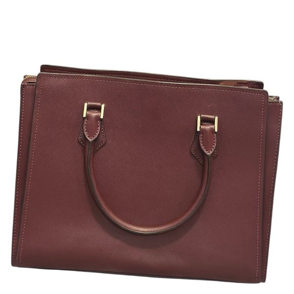 Michael Kors Burgundy Large Saffiano Leather Satchel - Picture 2 of 13